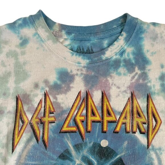 Def Leppard Adrenalize Tour Graphic T Shirt Medium Blue Tie Dye Rock Band 2021 - Picture 4 of 10